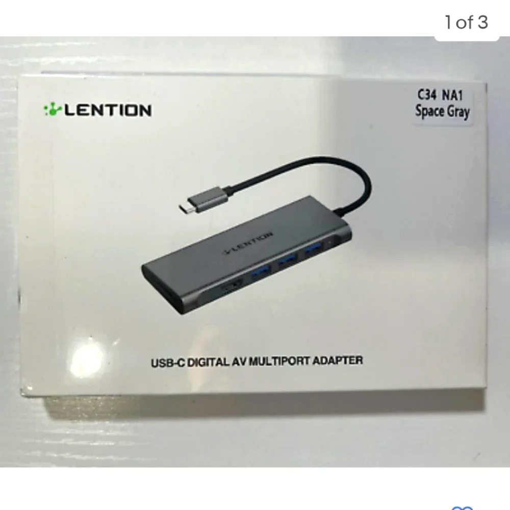 Lention USB-C Digital AV multi port adapter, silver color